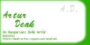 artur deak business card
