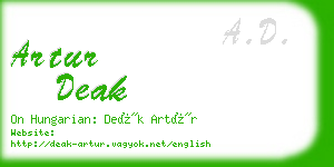 artur deak business card